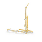 Diamond Paperclip Hoop Earrings - Dracakis Jewellers